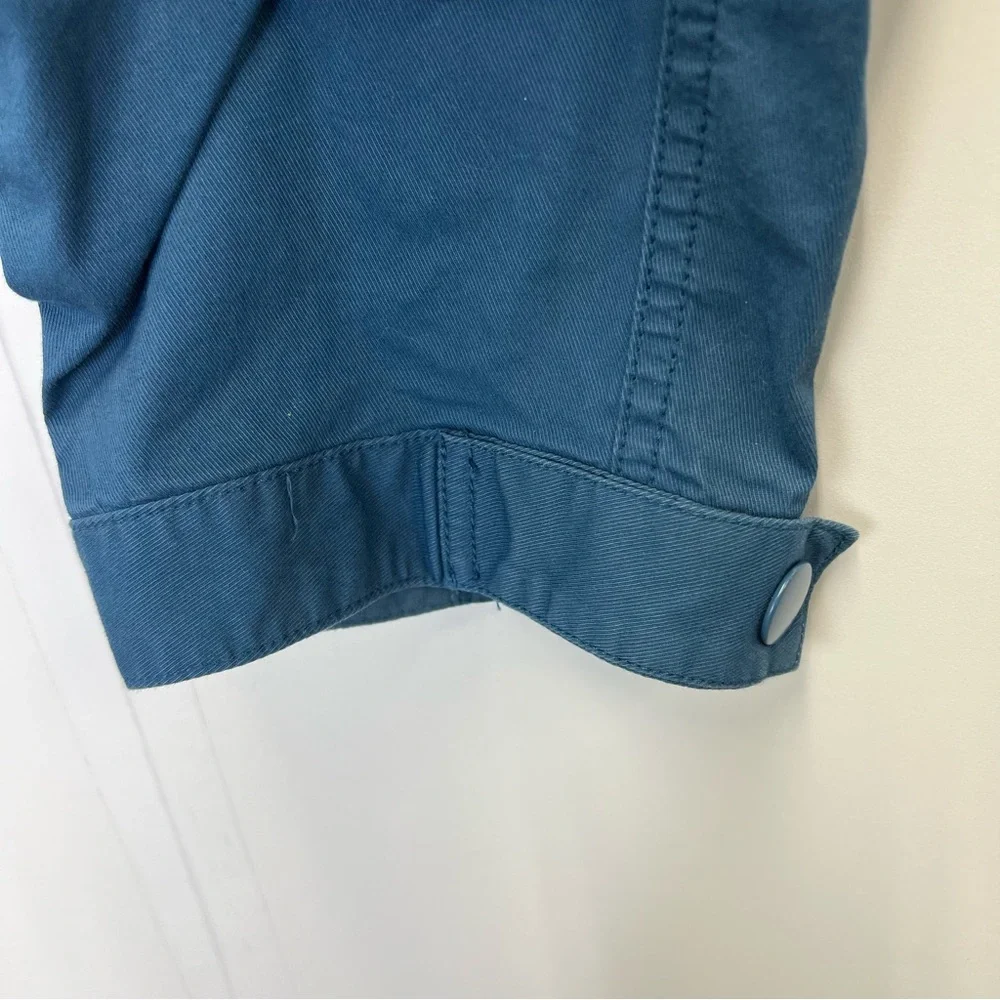 Anthropologie High Waist Tie Belt Utility Pants Size 0 Turquoise Cropped